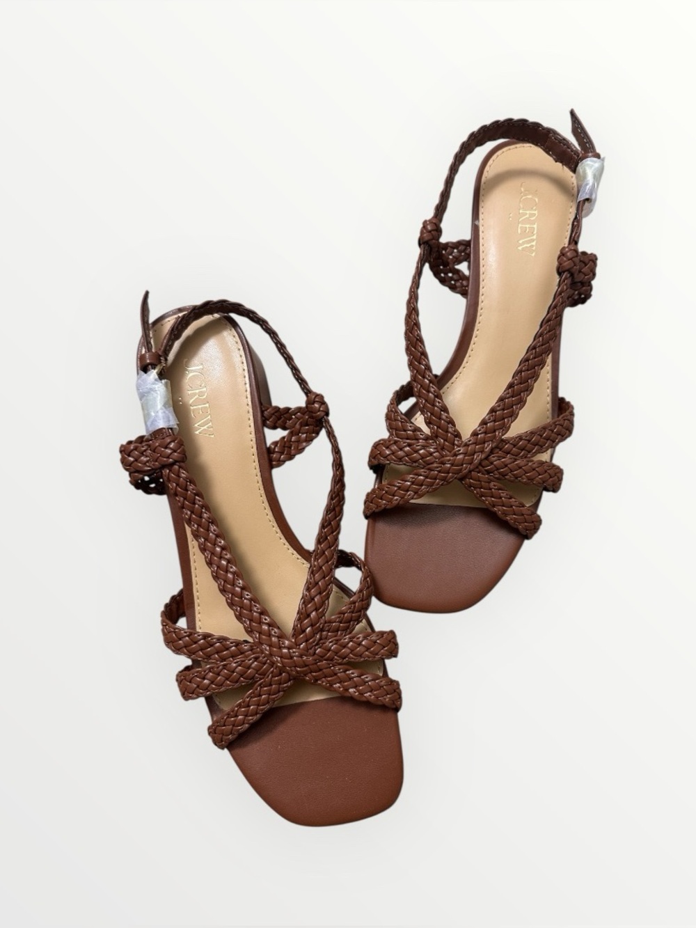 NWT J.Crew Braided Strappy Sandals in Chocolate Brown - Picture 9 of 11